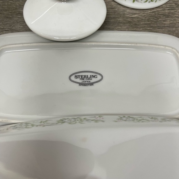 Sterling China Springtime Floral Butter Sugar Creamer Gravy Set Japan - Picture 9 of 16